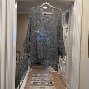 La Bottega di Brunella open weave sweater light blue
